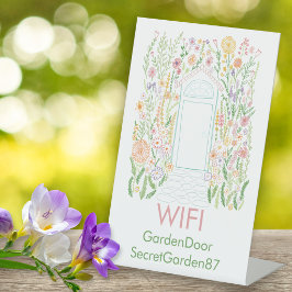 Geheime Tuin AANGEPRASTE WIFI Wachtwoord Vakantie  Reclamebord Met Voetstuk