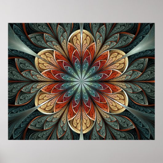 Geheime tuin Abstracte fractale kunst Poster (Voorkant)