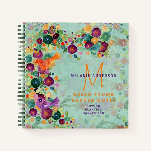 Geheime tuin bloem Vogels Tuiniers Journaal Notitieboek (Voorkant)