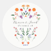 Geheime tuin bloemenbruiloft ronde sticker (Voorkant)