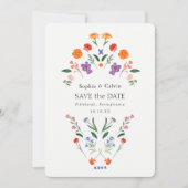 Geheime Tuin Boho Bloemen Bruiloft Save the Date (Voorkant)