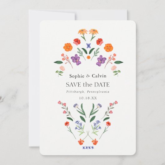Geheime Tuin Boho Bloemen Bruiloft Save the Date (Voorkant)
