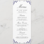 Geheime tuin bruiloft diner menu - Marine (Voorkant)