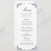 Geheime tuin bruiloft diner menu - Marine (Voorkant / Achterkant)