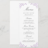 Geheime tuin bruiloft diner menu - Orchidee (Voorkant / Achterkant)