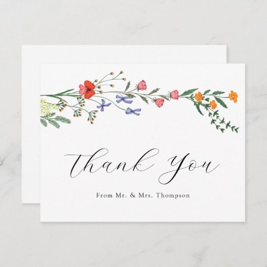 Geheime tuin bruiloft flat dank u bedankkaart (Voorkant / Achterkant)