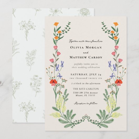 Geheime tuin bruiloft kaart (Voorkant / Achterkant)