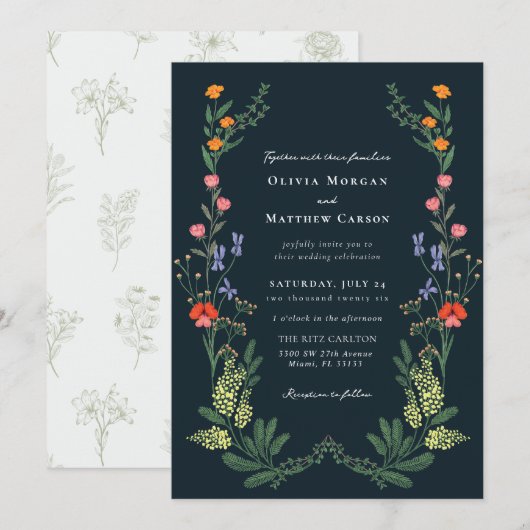 Geheime Tuin Bruiloft Kaart (Voorkant / Achterkant)