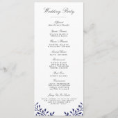 Geheime tuin bruiloft programma's - Navy (Achterkant)