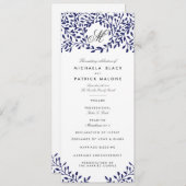 Geheime tuin bruiloft programma's - Navy (Voorkant / Achterkant)