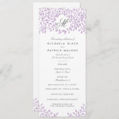 Geheime tuin bruiloft programma's - Orchidee (Voorkant / Achterkant)