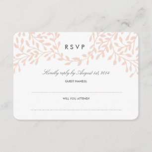 Geheime tuin bruiloft RSVP - Blush Kaartje