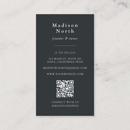 Geheime tuin | Floral verticale QR-code Visitekaartje (Achterkant)