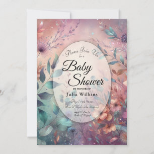 Geheime Tuin in Avondschemer Baby Shower Kaart