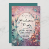 Geheime tuin in de avond Glow Graduation Party Kaart (Voorkant / Achterkant)