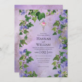 Geheime tuin Lila en wijnstokken uitnodiging tot b (Voorkant / Achterkant)