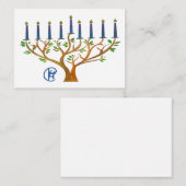 Geheime Tuin Menora Hanukkah Notitiekaart  Notitiekaartje (Voorkant / Achterkant)