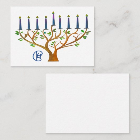 Geheime Tuin Menora Hanukkah Notitiekaart  Notitiekaartje (Voorkant / Achterkant)
