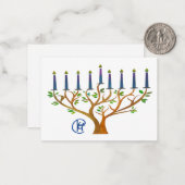 Geheime Tuin Menora Hanukkah Notitiekaart  Notitiekaartje (Voorkant / Achterkant in situ)