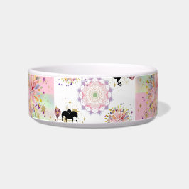 Geheime tuin met Harlequin... huisdier voerbakjes