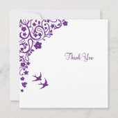 Geheime tuin Paarse Floral Square Weddenschap Bedankkaart (Voorkant)