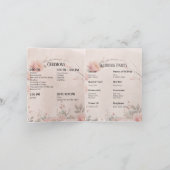 Geheime Tuin Romantisch Perzik Huwelijksprogramma Bedankkaart (Binnen)