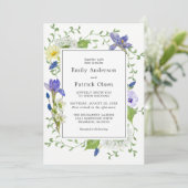 Geheime tuin rustieke Boho Wildbloemen bruiloft Kaart (Staand voorkant)