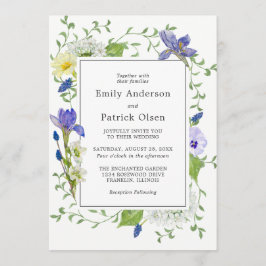 Geheime tuin rustieke Boho Wildbloemen bruiloft Kaart