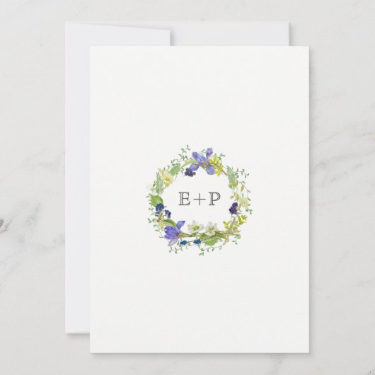 Geheime tuin rustieke Boho Wildbloemen bruiloft Kaart (Achterkant)