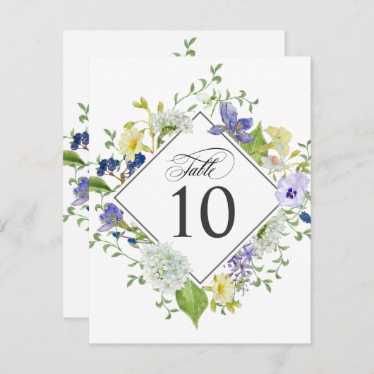 Geheime Tuin Rustieke Wildbloemen Tafelnummers (Voorkant / Achterkant)