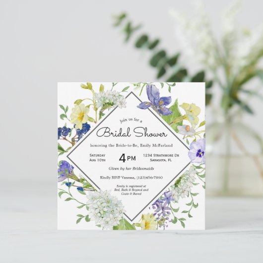 Geheime tuin rustieke Wildbloemen Vrijgezellenfees Kaart (Staand voorkant)