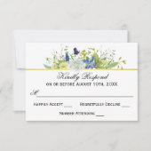 Geheime tuin rustieke wilde bloemen bruiloft RSVP (Voorkant)