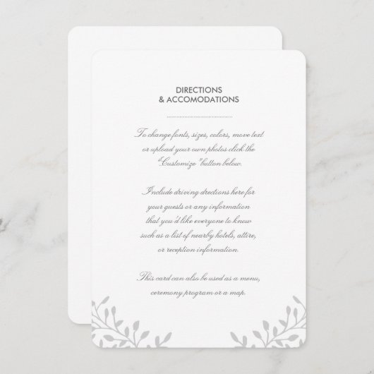 Geheime Tuin Trouwkaart Insteekkaart Informatiekaartje (Voorkant / Achterkant)