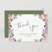 Geheime Tuin Vlinder Bloemen Bruiloft Bedankkaart (Voorkant / Achterkant)