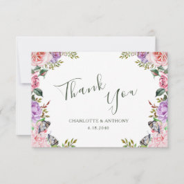 Geheime Tuin Vlinder Bloemen Bruiloft Bedankkaart