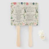 Geheime tuin Wildbloemen Bruiloft Lijst 2 Handwaaier (Voorkant en achterkant)