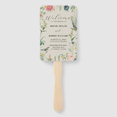 Geheime tuin Wildbloemen Bruiloft Lijst 2 Handwaaier (Achterkant)