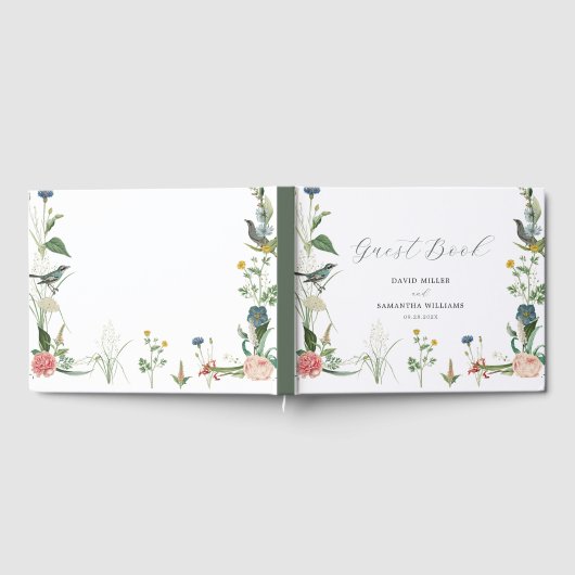 Geheime tuin Wildbloemen Lijst bruiloft gastenboek (Volledig)