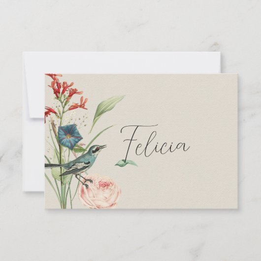 Geheime Tuin WildeBloemen Escortkaart Bedankkaart (Voorkant)