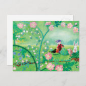 Geheime Tuinkabouter, Hedgehog, Blackbird & Konijn Briefkaart (Voorkant / Achterkant)