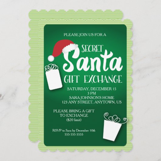 Geheime uitnodiging tot uitwisseling van cadeaus v (Voorkant / Achterkant)
