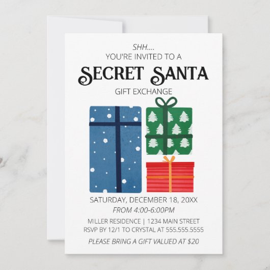 Geheime uitnodiging tot uitwisseling van cadeaus v (Voorkant)