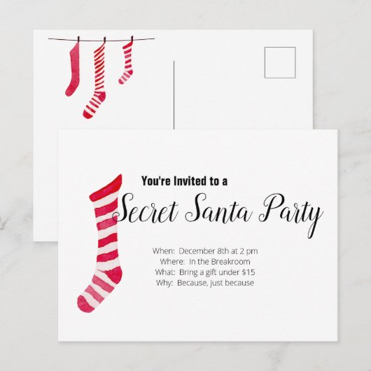 Geheime uitnodiging voor kerstfeestdagen (Voorkant / Achterkant)