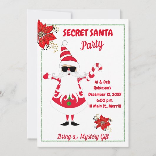 Geheime uitnodiging voor kerstfeestdagen (Voorkant)