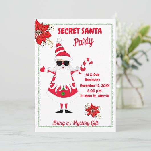 Geheime uitnodiging voor kerstfeestdagen (Staand voorkant)