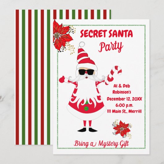 Geheime uitnodiging voor kerstfeestdagen (Voorkant / Achterkant)