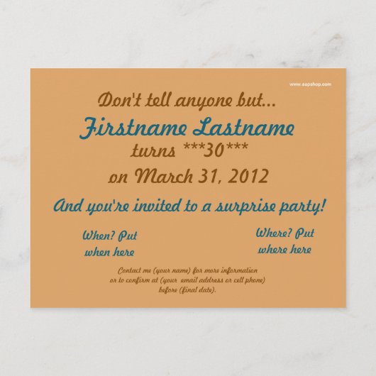 geheime uitnodiging voor verjaardagsfeestje van SP (Achterkant)