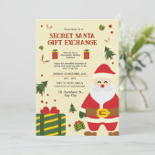 Geheime uitwisseling van cadeaus voor kerstmis kaart (Staand voorkant)