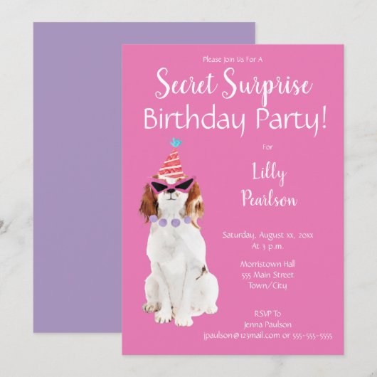 Geheime verrassing Birthday Party Funny Kaart (Voorkant / Achterkant)