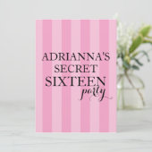 Geheime verrassing zweet zestien-partijenroze stre kaart (Staand voorkant)